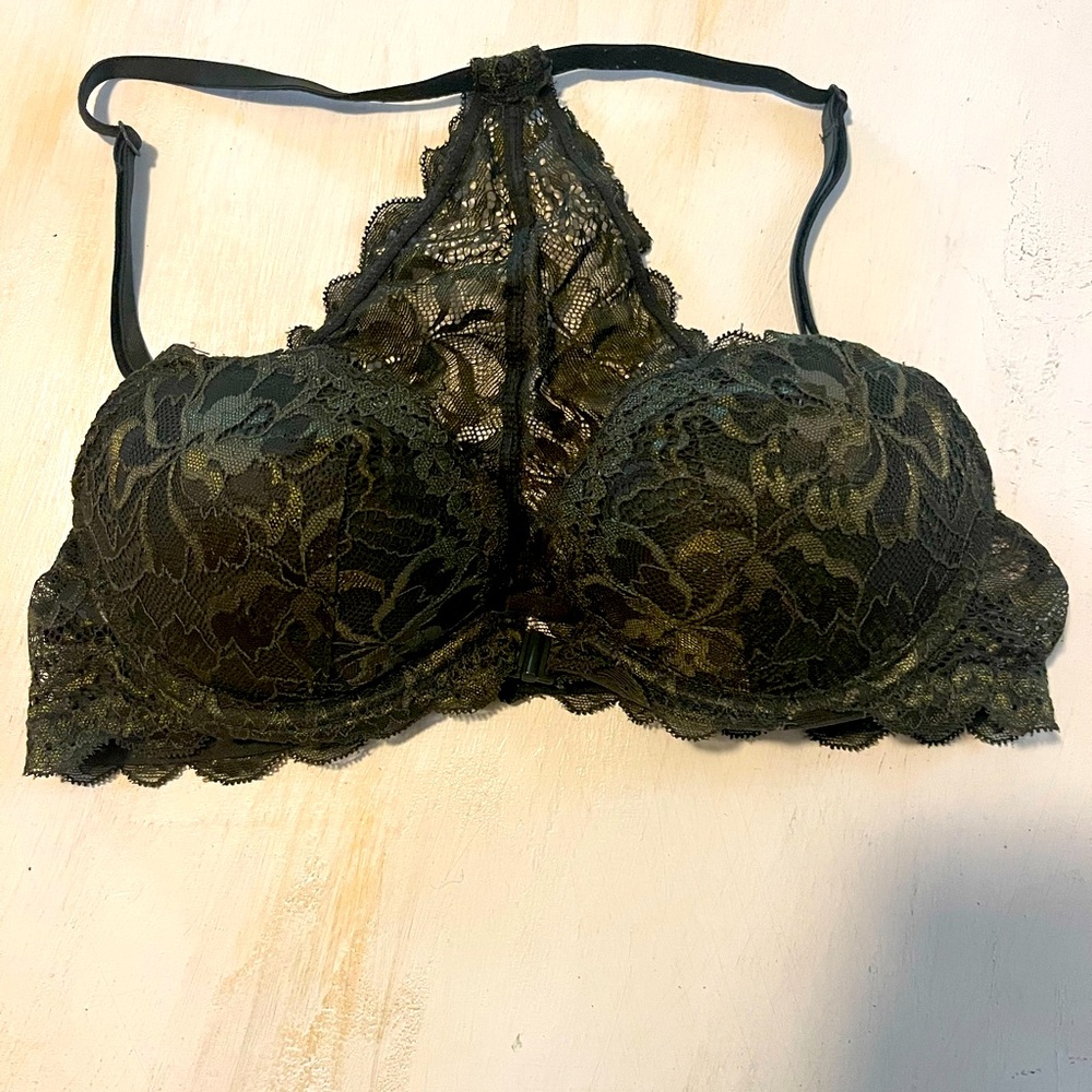 Victoria’s Secret PINK Sz 32B Lace Racerback Front Close Push Up Bra